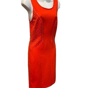 philosophy Orange Short Bodycon Studded Sleeveless Dress XS